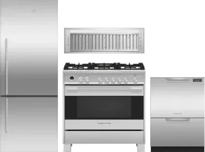 4 Piece Package Includes Refrigerator, Range, Hood And Dishwasher